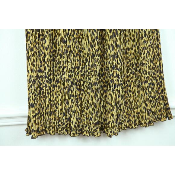 Vintage Size 12 Maxi Skirt Animal Print Crinkle Midi Festival Western Grunge - Picture 3 of 6